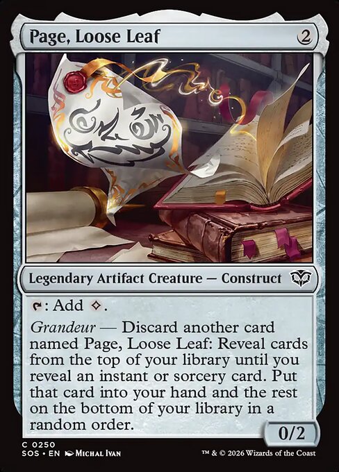 MTG Page, Loose Leaf SOS 250 Regular Nonfoil