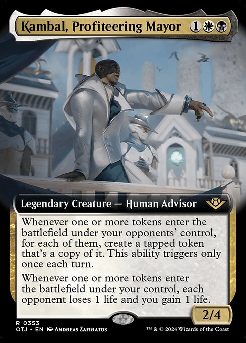 MTG Kambal, Profiteering Mayor OTJ 353 Extended Art Foil