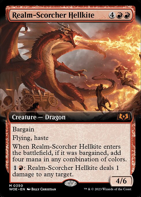 MTG Realm-Scorcher Hellkite WOE 350 Extended Art Nonfoil