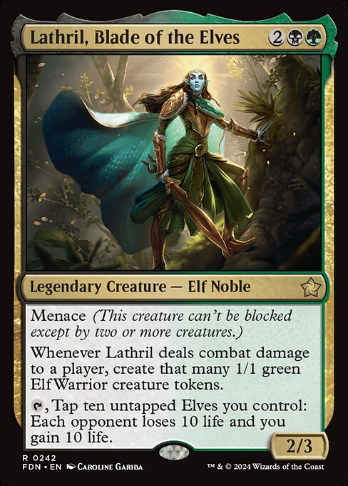 MTG Lathril, Blade of the Elves FDN 242 Regular Foil