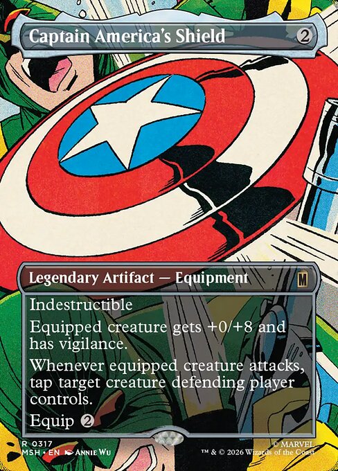 MTG Captain America's Shield MSH 317 Borderless Scene Nonfoil