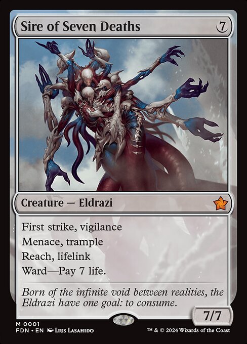MTG Sire of Seven Deaths FDN 001 Regular Foil