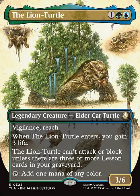 MTG The Lion-Turtle TLA 328 Borderless Field Notes Foil