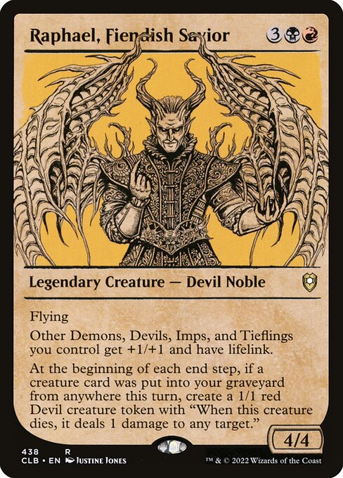 MTG Raphael, Fiendish Savior CLB 438 Showcase Rulebook Nonfoil