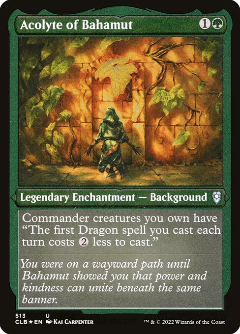MTG Acolyte of Bahamut CLB 513 Foil Etched Frame Etched