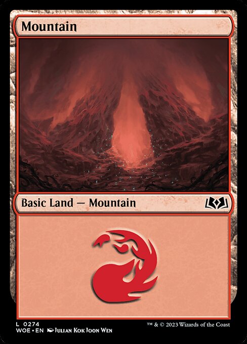 MTG Mountain WOE 274 Regular Foil