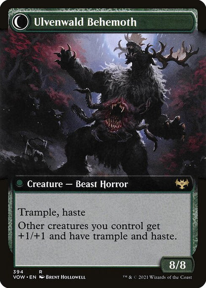 MTG Ulvenwald Oddity // Ulvenwald Behemoth VOW 394 Extended Art Foil reverse
