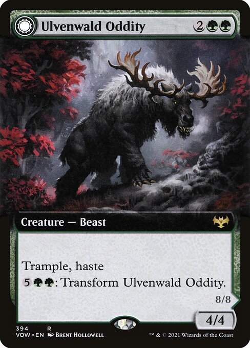 MTG Ulvenwald Oddity // Ulvenwald Behemoth VOW 394 Extended Art Nonfoil front