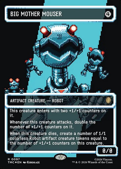 MTG Big Mother Mouser TMC 097 Borderless Pixel Surge Foil