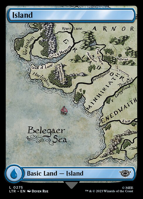 MTG Island LTR 275 Full-Art Middle-earth Map Land Foil