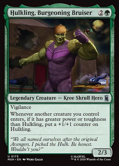 MTG Hulkling, Burgeoning Bruiser MSH 173 Regular Foil