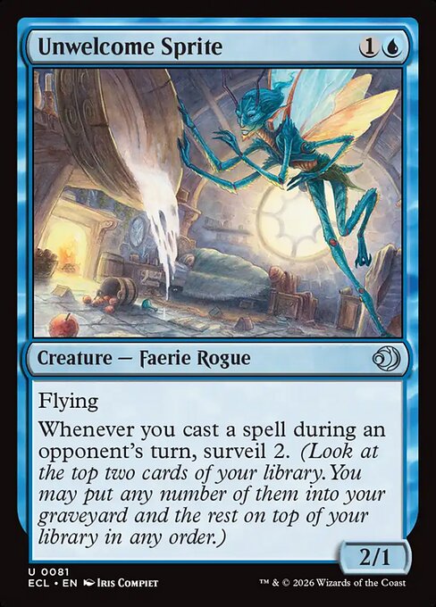MTG Unwelcome Sprite ECL 081 Regular Foil