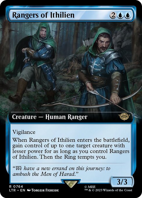 MTG Rangers of Ithilien LTR 764 Extended Art Surge Foil