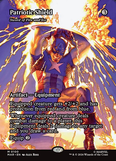 MTG Sword of Fire and Ice MAR 100 Borderless Source Material Foil