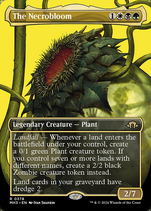 MTG The Necrobloom MH3 378 Borderless Profile Foil