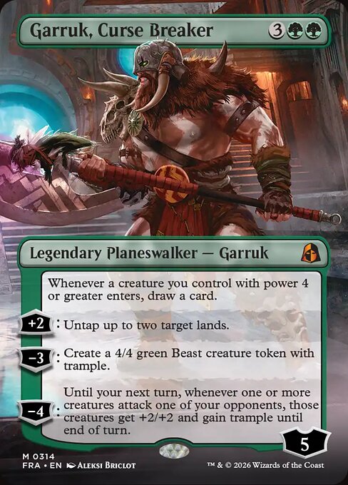 MTG Garruk, Curse Breaker FRA 314 Borderless Echoed Pairs Foil front
