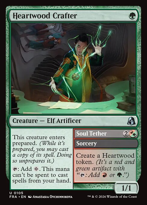 MTG Heartwood Crafter // Soul Tether FRA 105 Standard Nonfoil front