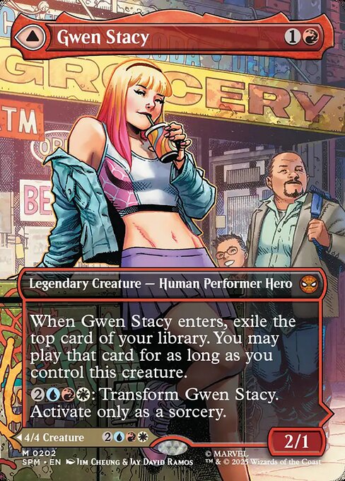 MTG Gwen Stacy // Ghost-Spider SPM 202 Borderless Scene Foil