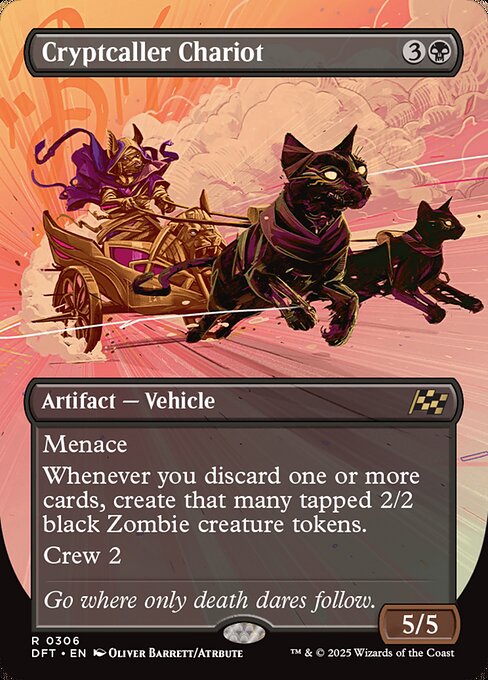 MTG Cryptcaller Chariot DFT 306 Borderless Revved Up Foil