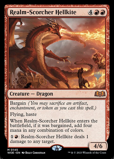 MTG Realm-Scorcher Hellkite PWOE 145p Promo Pack Foil