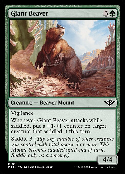 MTG Giant Beaver OTJ 165 Regular Foil