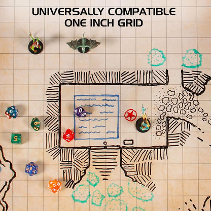 Enhance Tabletop - RPG Grid Mat Campaign Kit Parchment