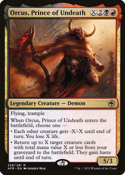 MTG Orcus, Prince of Undeath AFR 229 Regular Foil
