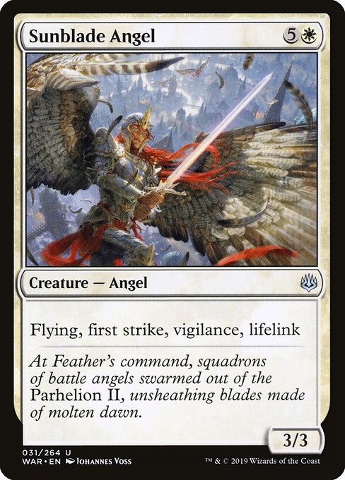 MTG Sunblade Angel WAR 031 Standard Nonfoil front