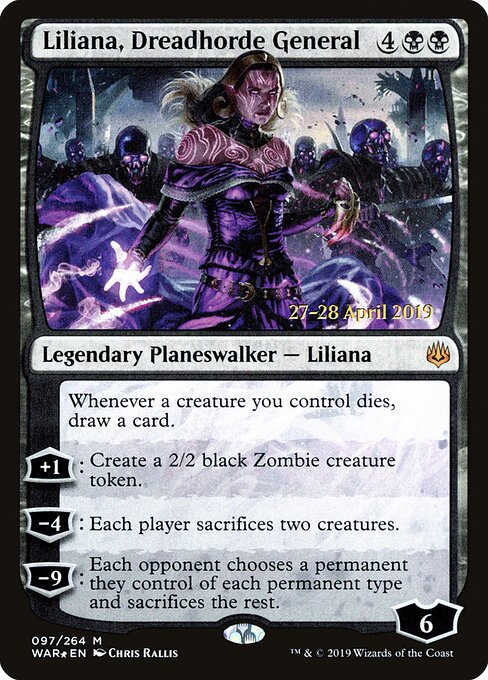 MTG Liliana, Dreadhorde General PWAR 097S Prerelease Promo Foil front