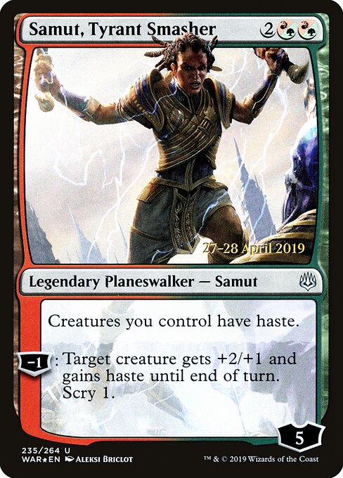 MTG Samut, Tyrant Smasher PWAR 235S Prerelease Promo Foil front