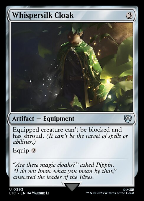 MTG Whispersilk Cloak LTC 292 Alternate Art Nonfoil
