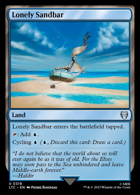 MTG Lonely Sandbar LTC 319 Alternate Art Nonfoil