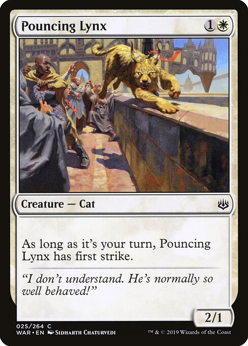MTG Pouncing Lynx WAR 025 Standard Foil front
