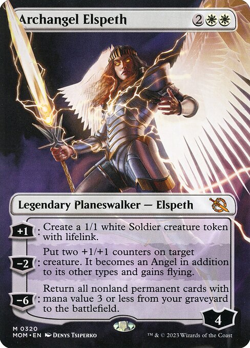 MTG Archangel Elspeth MOM 320 Borderless Nonfoil