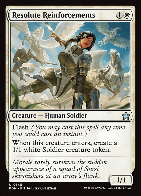 MTG Resolute Reinforcements FDN 145 Regular Foil