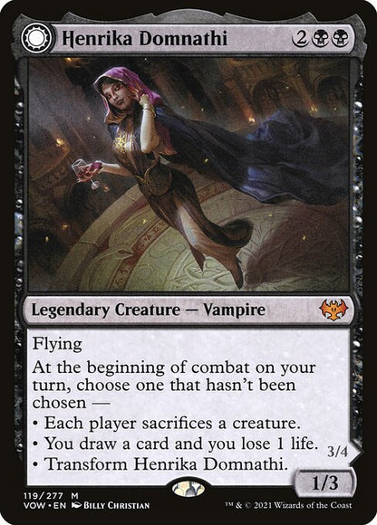 MTG Henrika Domnathi // Henrika, Infernal Seer VOW 119 Standard Foil front