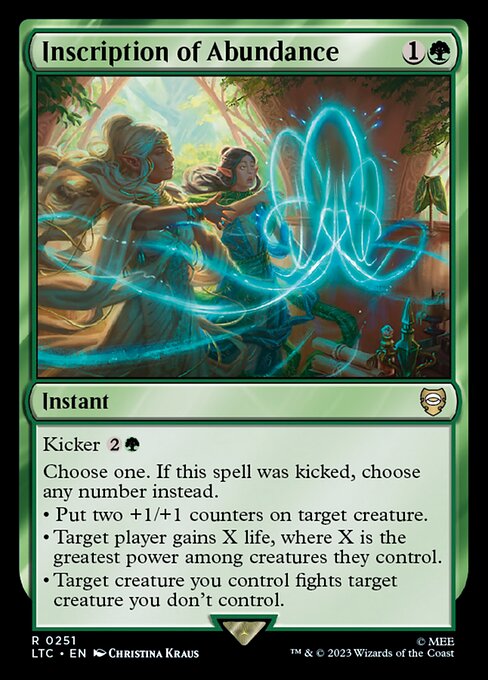 MTG Inscription of Abundance LTC 251 Alternate Art Nonfoil