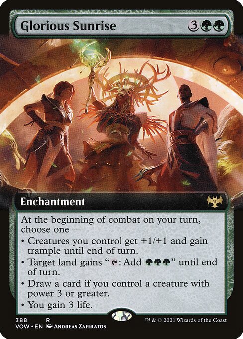 MTG Glorious Sunrise VOW 388 Extended Art Foil front