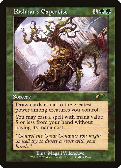 MTG Rishkar's Expertise PW25 001 Retro Frame Commander Party Promo Foil