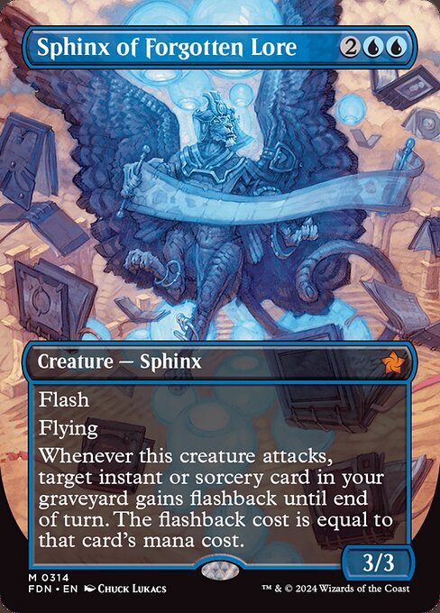 MTG Sphinx of Forgotten Lore FDN 314 Borderless Foil