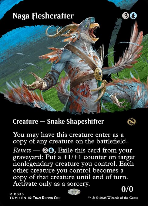 MTG Naga Fleshcrafter TDM 333 Borderless Clan Foil