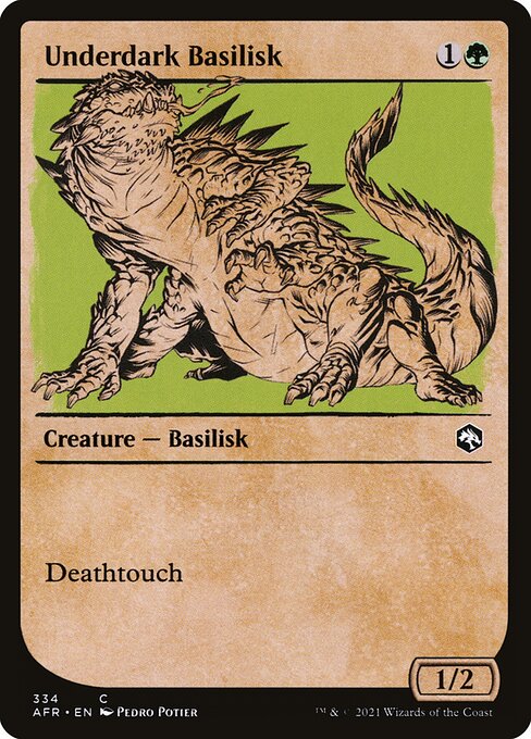 MTG Underdark Basilisk AFR 334 Rulebook Showcase Nonfoil