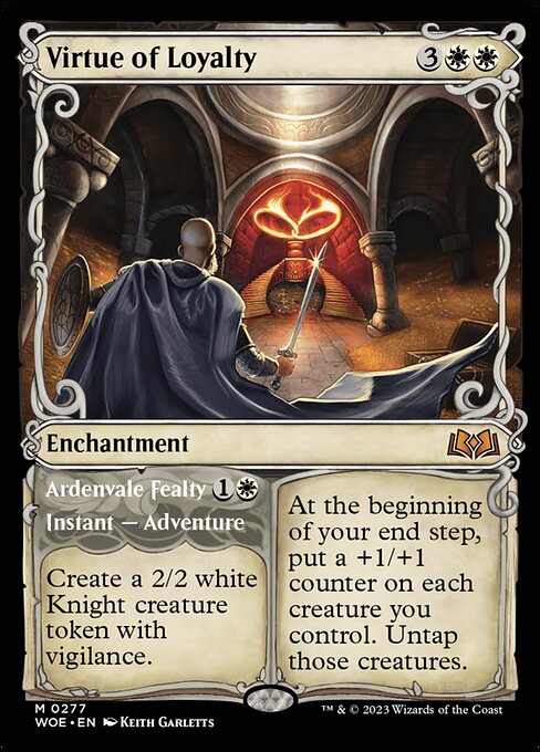 MTG Virtue of Loyalty // Ardenvale Fealty WOE 277 Showcase Adventure Foil