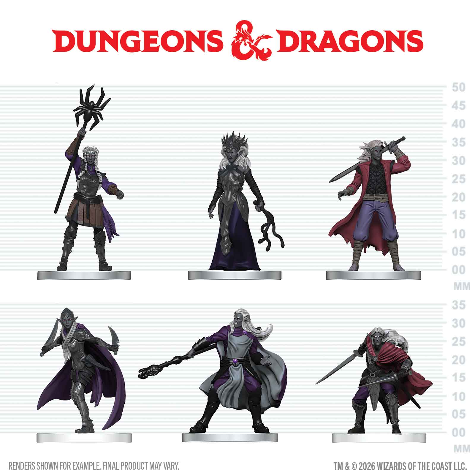 D&D Drow Warband pre-painted miniatures