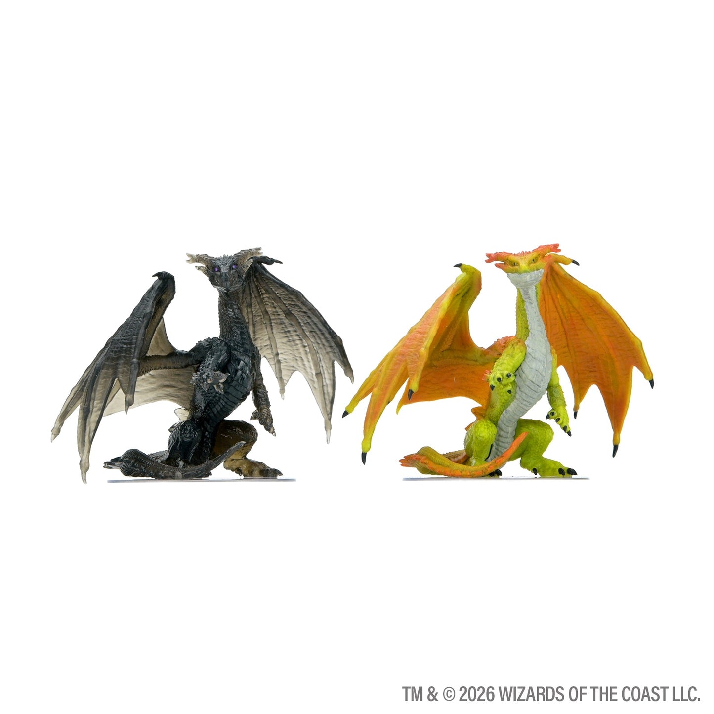 D&D Adventures in Faerûn black and green dragon miniatures