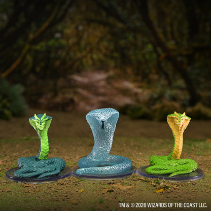 D&D Adventures in Faerûn snake creature miniatures in a forest