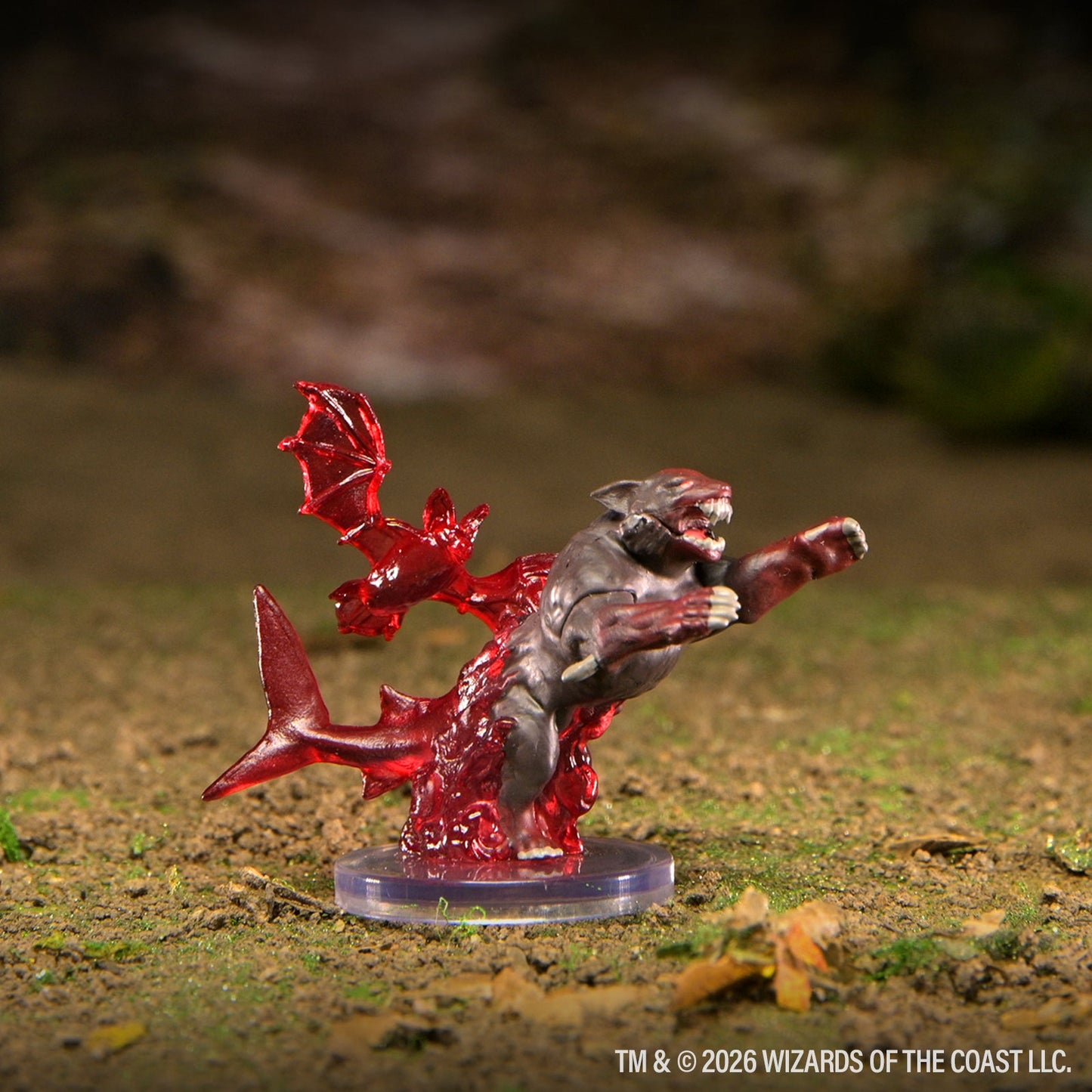 D&D Adventures in Faerûn winged beast miniature in a forest