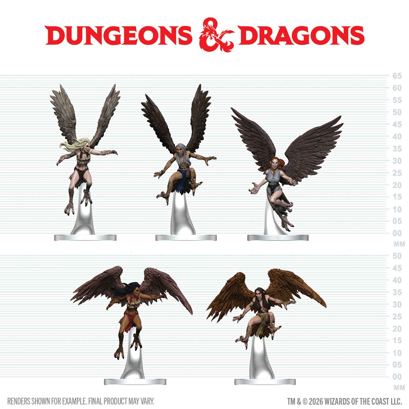 D&D Harpy Flock pre-painted miniatures