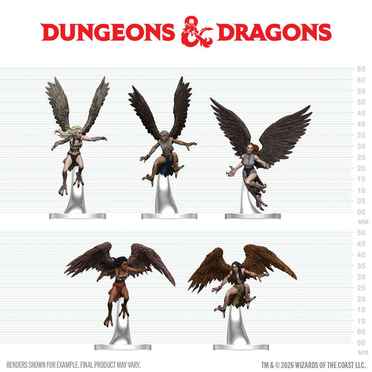 D&D Harpy Flock pre-painted miniatures
