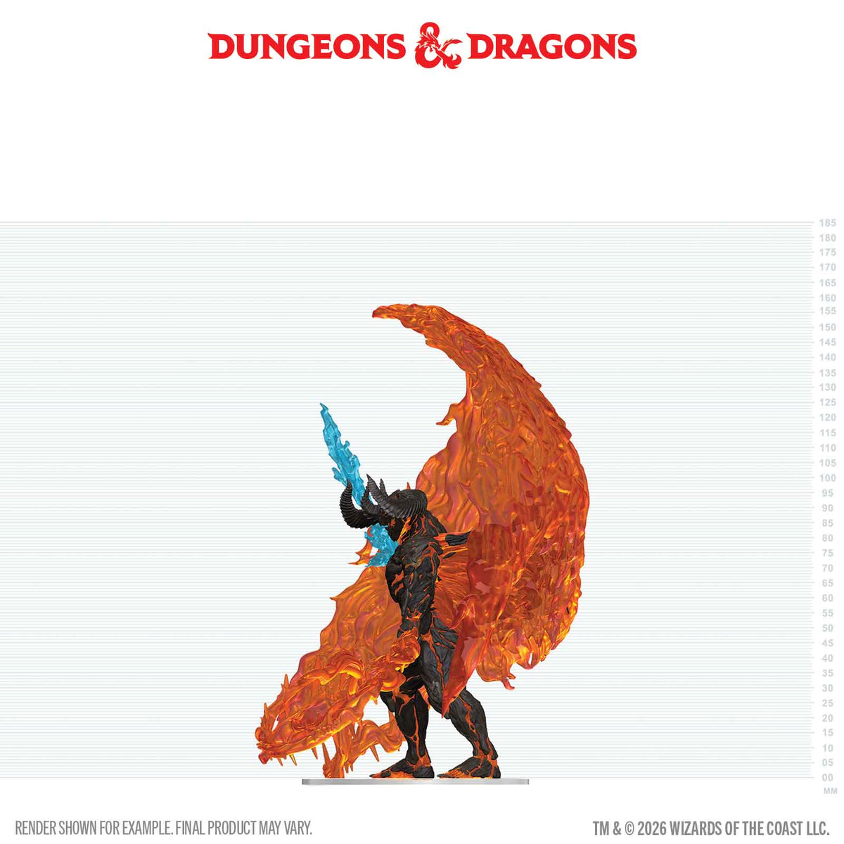 D&D Balor Boxed Miniature side view with translucent wing